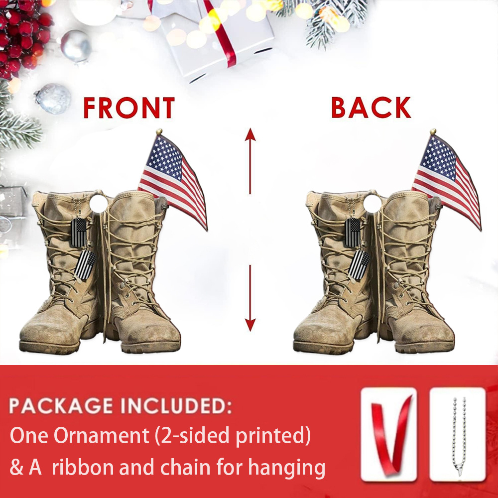 1pc, American Flag Combat Boots Acrylic Decoration Car Interior Hanging  Ornaments Christmas Tree Ornaments Gifts For Relatives Friends Necklace,  Scene