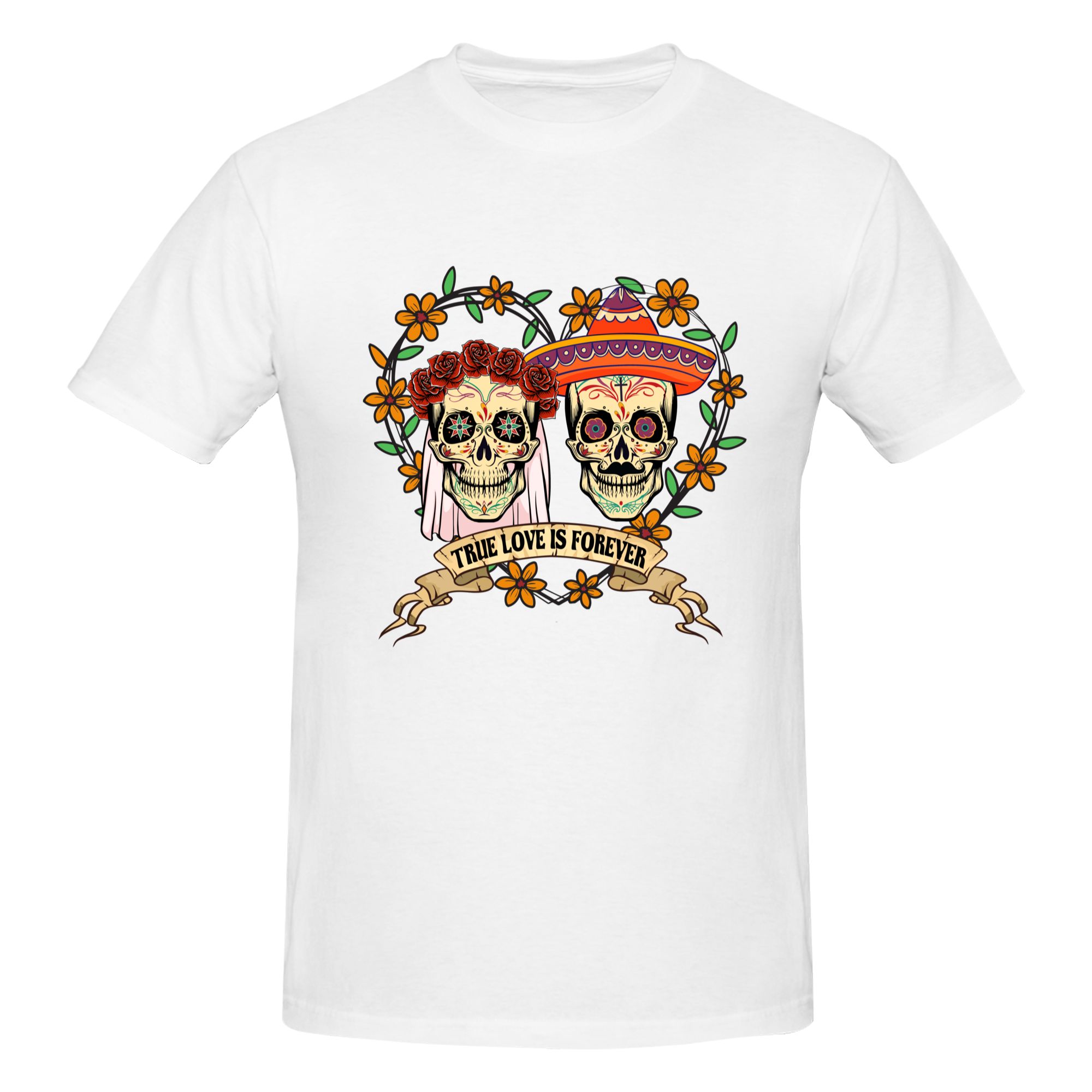 Calavera Print Men's Graphic Design Crew Neck Active T shirt - Temu