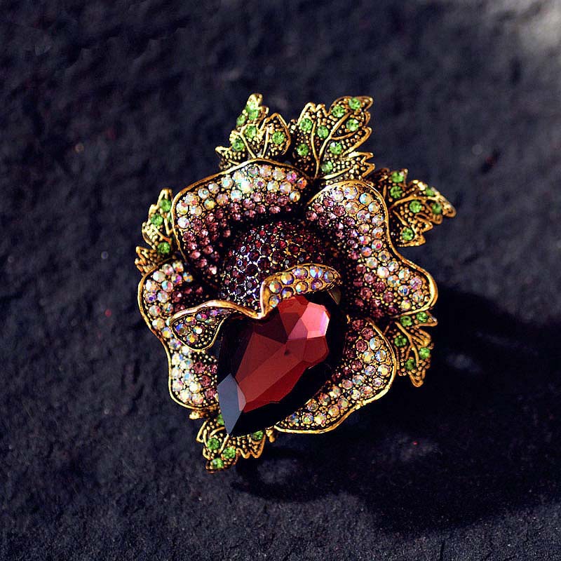 Fashion Elegant Vase Crystal Vintage Brooch Pin Flower - Temu