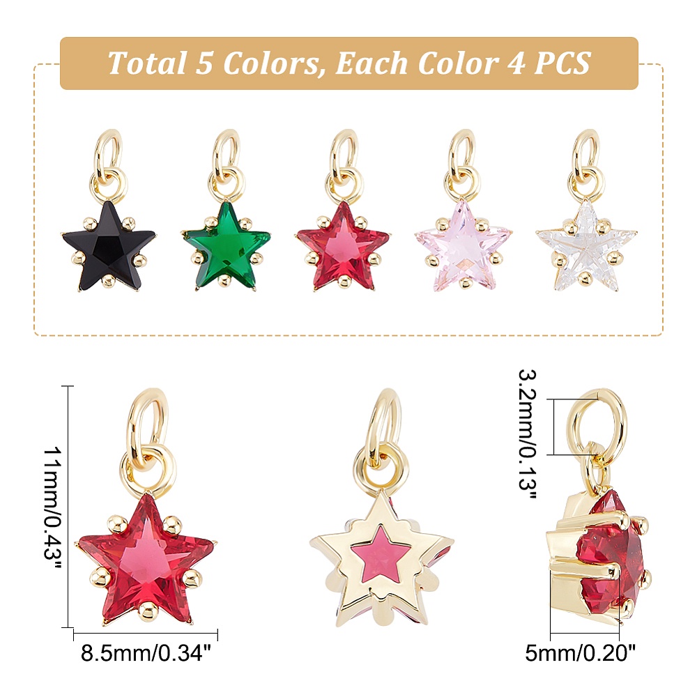  20pcs 9mm Tiny Star Charm Small Star Charms for