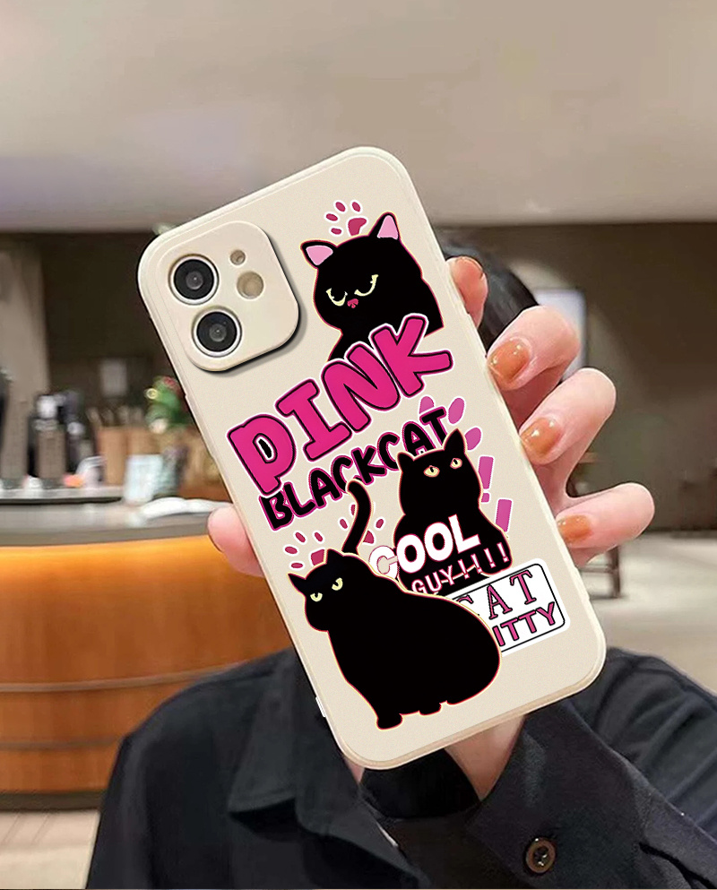 Silicone Phone Case Black Cat Phone Case For Iphone 14 13 12 11