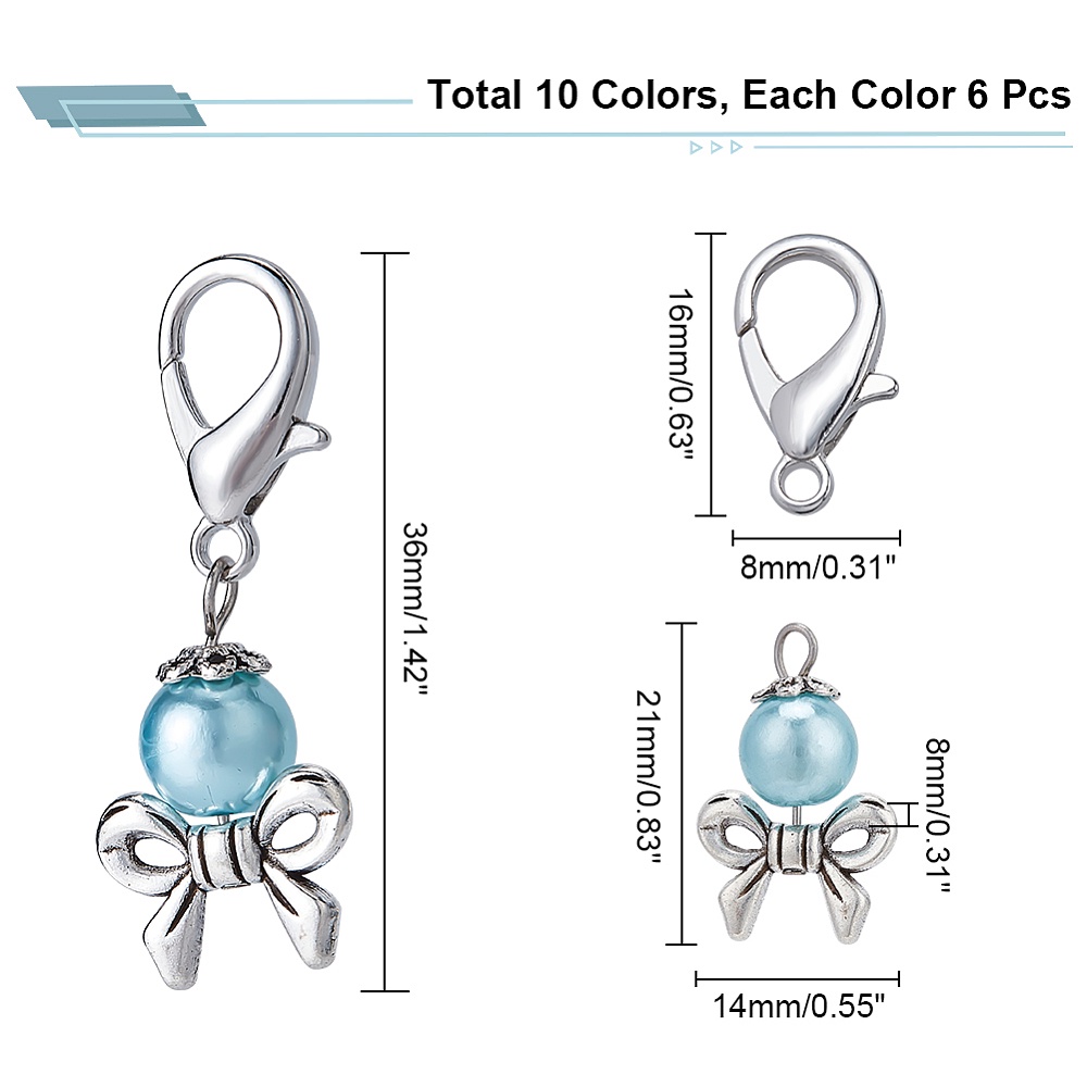 Wholesale CHGCRAFT 6Pcs 2 Colors Alloy Keychain Clasps 