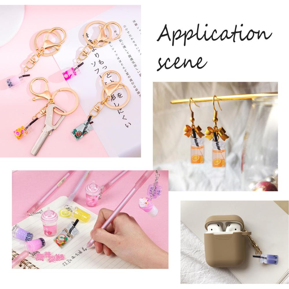 10pcs 8-30 Styles Mix Glass Bottles, Milk Tea Cup Charms For Diy Keychain  Bracelets Necklace Jewelry Making