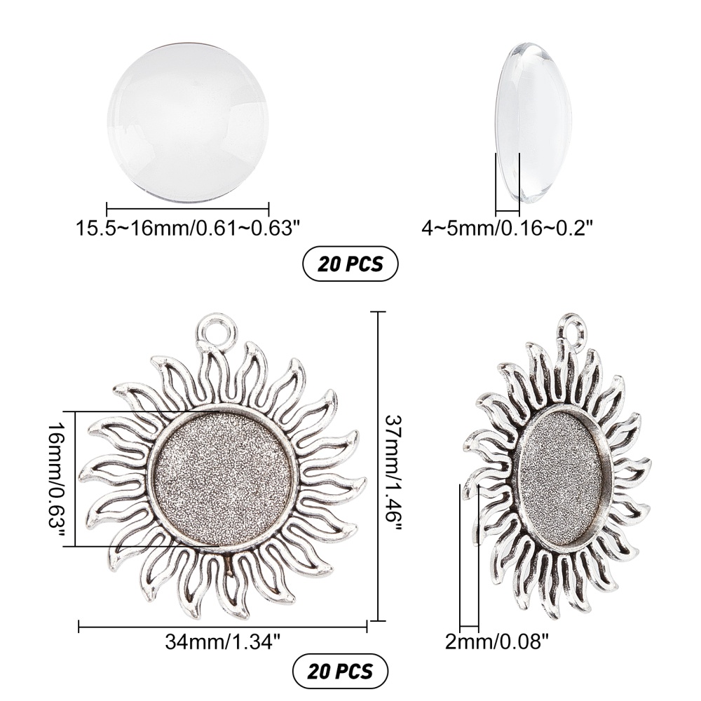 Pendant Trays Bezel Pendant Trays Blanks With Glass - Temu