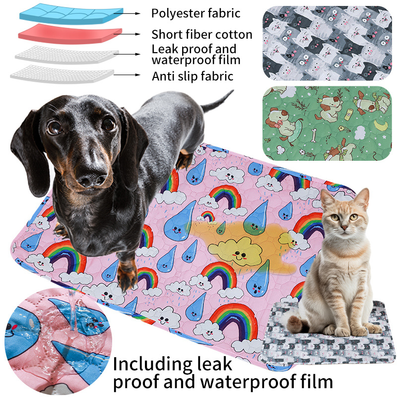 Waterproof Dog Mat Polyester Waterproof Floor Pet Mats Non Slip Dog Pad  Portable Soft Pet Supplies Foldable For Car Cattery Pet
