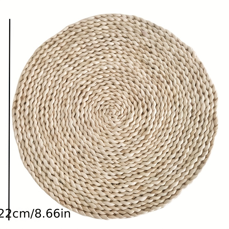 1/2/4/6pcs, Wheat Straw Placemats - Handmade Woven Wood for Outdoor Dining  - Non-Slip Jute Place Mats for Home Decor