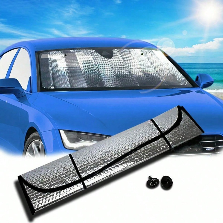 

1pc Double-sided Car Front Window Sunshade, Car Sun Shade