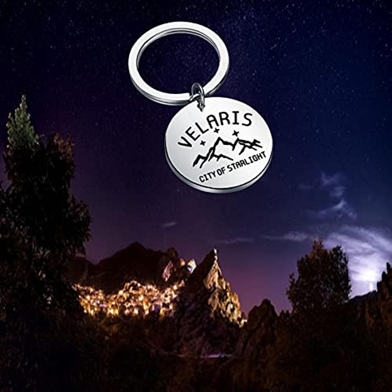 Acosf Keychain Acotar Velaris Gift Velaris The City Of Starlight Keychain  Stainless Steel Key Chain Ring