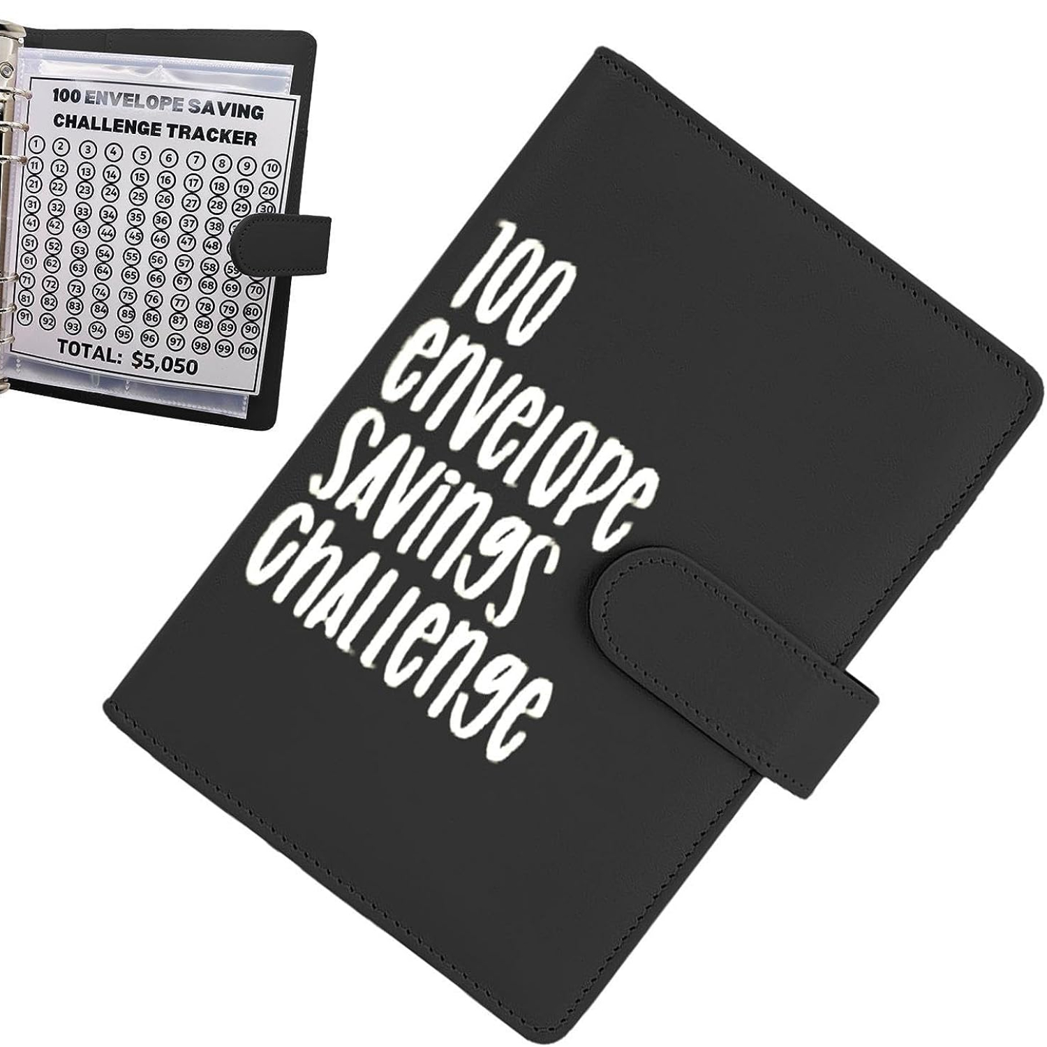  Mtkocpk Desafío de ahorro de dinero de 100 sobres, carpeta de  desafío de 100 sobres, carpeta de desafío de ahorro de dinero de 100 días  con sobres de efectivo, manera fácil