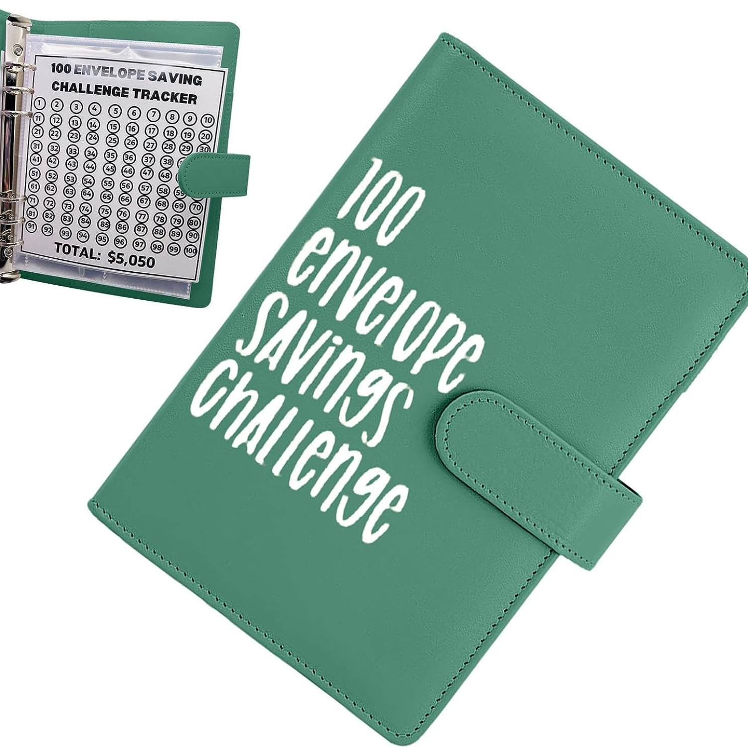  Carpeta de desafío de 100 sobres  Una manera fácil y divertida  de ahorrar dinero, kit de caja de desafíos de ahorro de efectivo, carpeta  de desafíos de ahorro, carpeta de