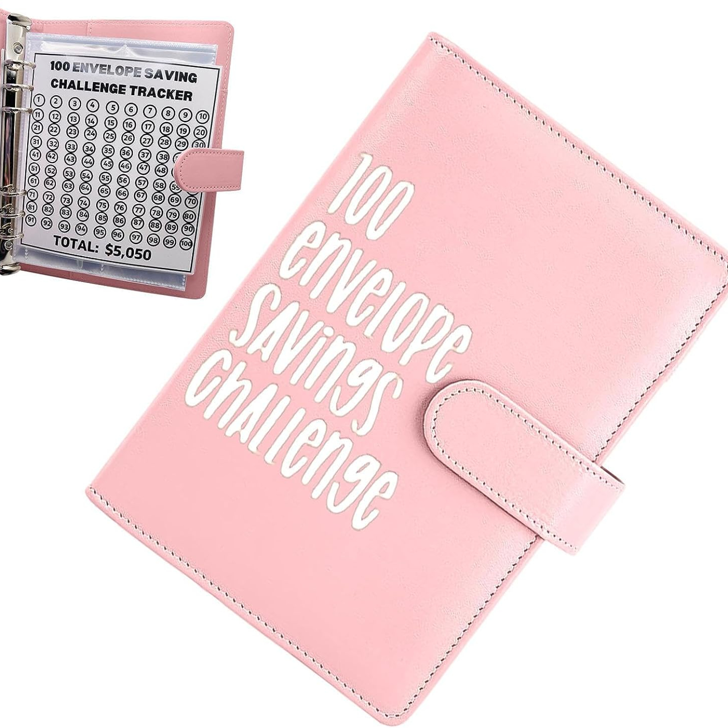 Carpeta de desafío de 100 sobres | Una manera fácil y divertida de ahorrar  dinero, kit de caja de desafíos de ahorro de efectivo, carpeta de desafíos