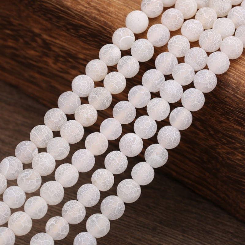 Zhung Ree 12mm White Beads for Jewelry Making,Natural Stone Beads for Bracelets Making,Striated Stone Round Loose Gemstone Beads for Jewel, Stone