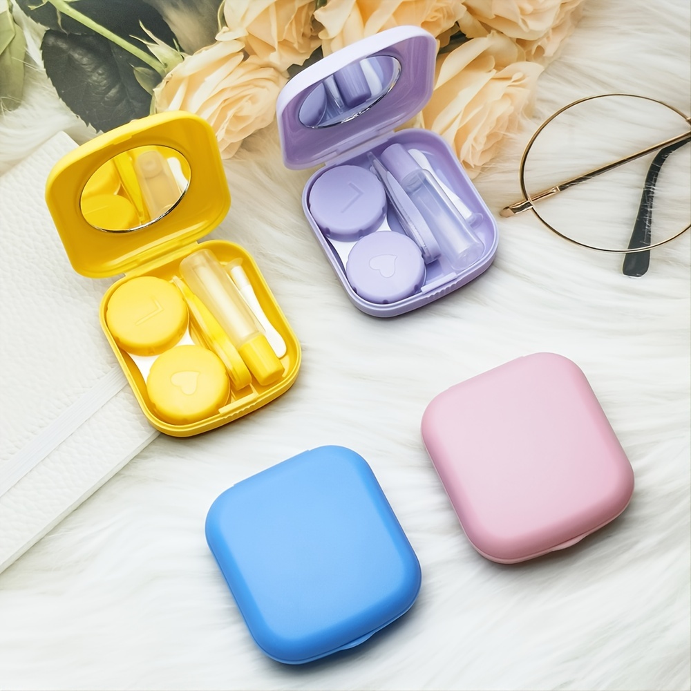 Eyewear cases holders clear contact lens case contact lens organizer case  with carrying travel holder 10 pack