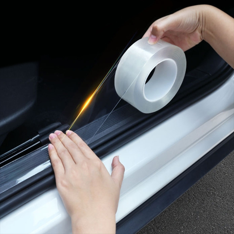 Bande autocollante de protection de bord de porte de voiture, film PVC  transparent, anti-collision, protection