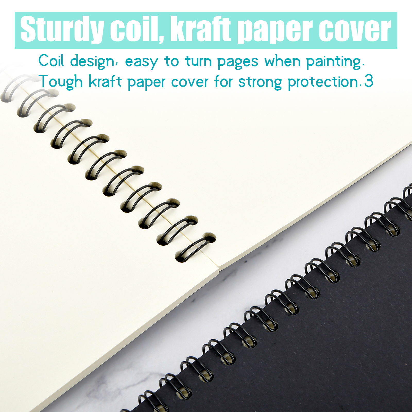 1 Book Of Kraft Cover Blank Spiral Sketchbook spiral Drawing - Temu