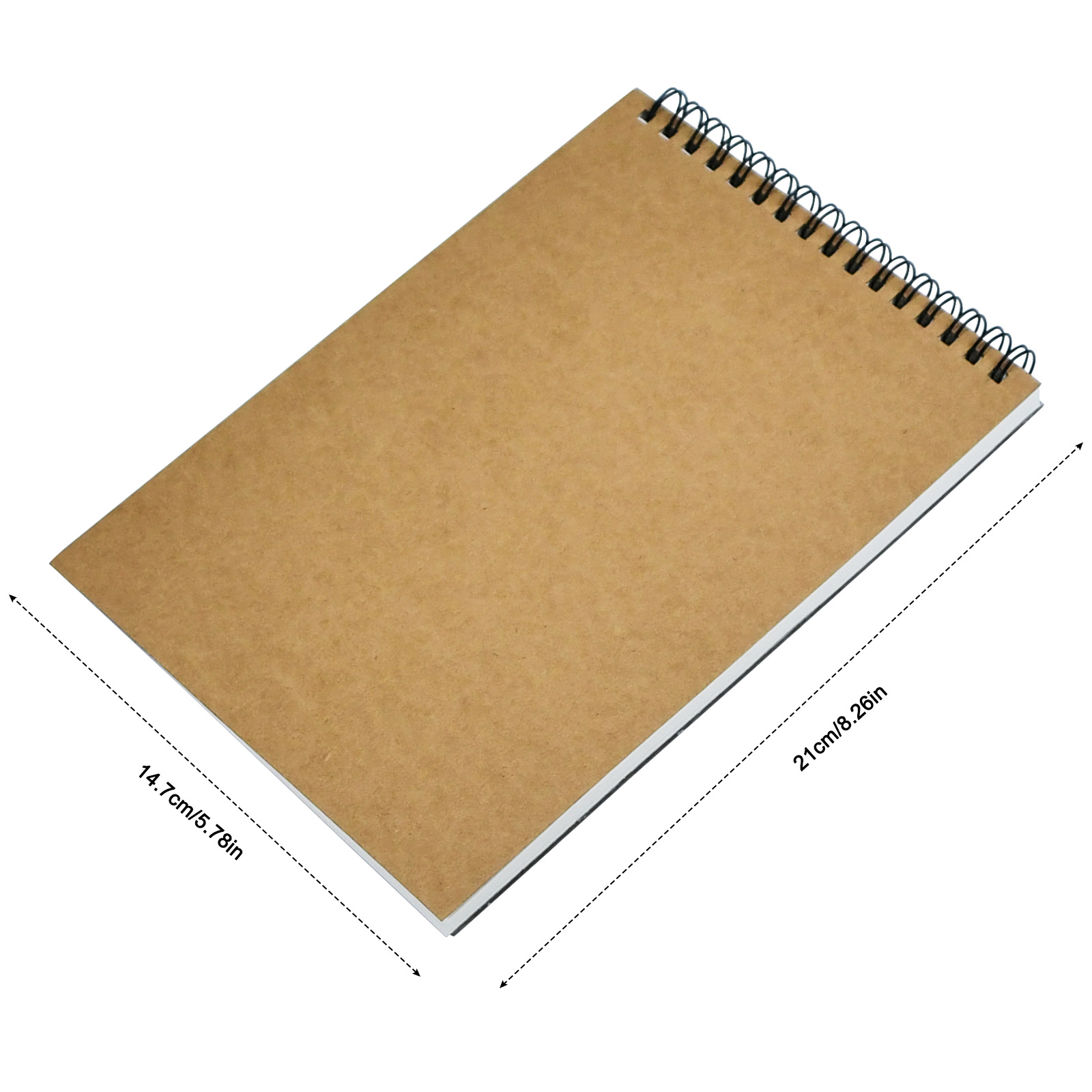 SEUNMUK 30 Pack A6 Spiral Bound Sketch Book, 4x5.7 Inch Blank Drawing  Sketch Pad Kraft Cover Spiral Notebook, 60 Sheets/120 Pages, Brown 