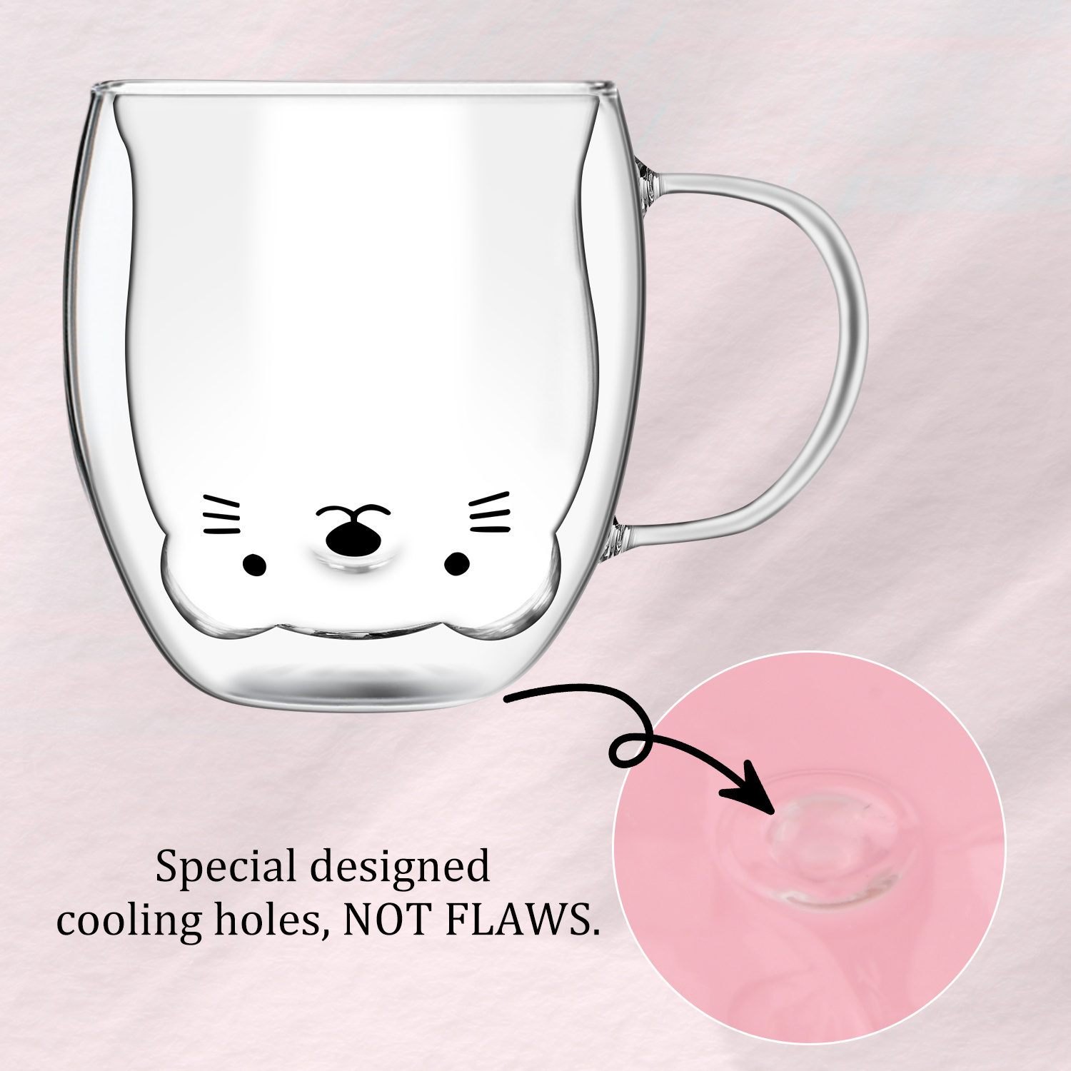 Cute Mugs Double Wall Glass Coffee Glass Cup Kawaii Bear Tea Milk