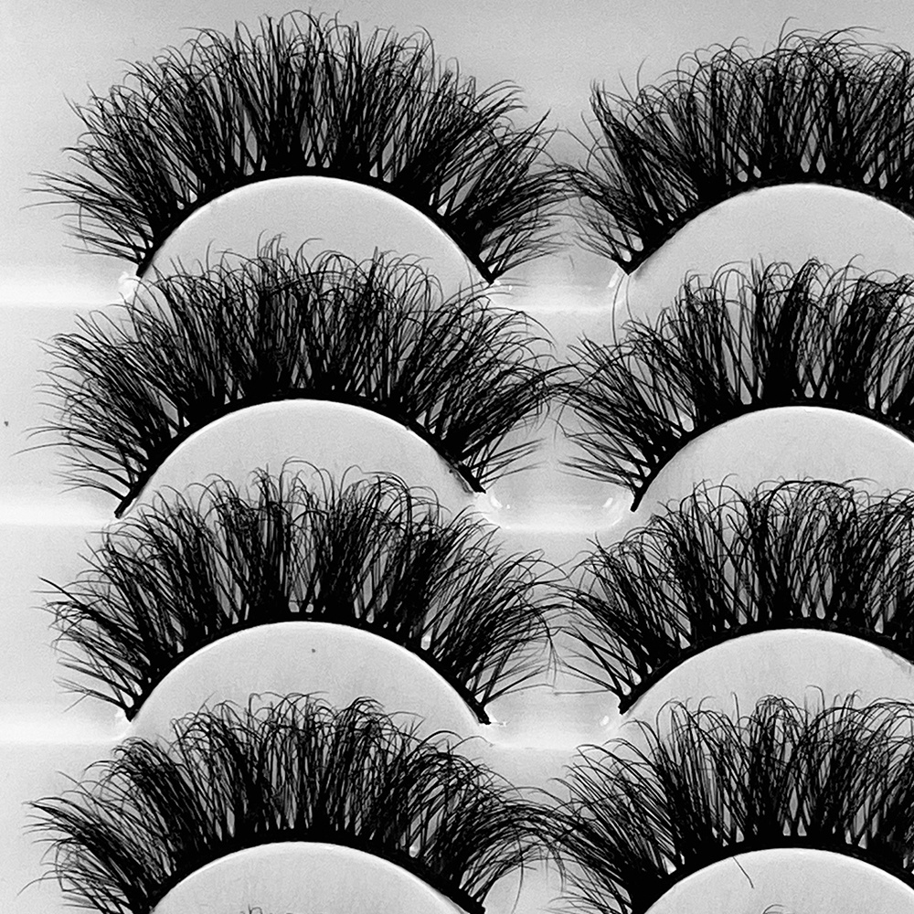 5Pairs Mink Fluffy Eyelashes Long Lasting Wispy Natural Lashes