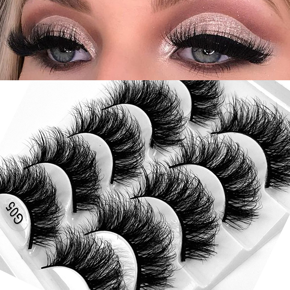 5Pairs Mink Fluffy Eyelashes Long Lasting Wispy Natural Lashes