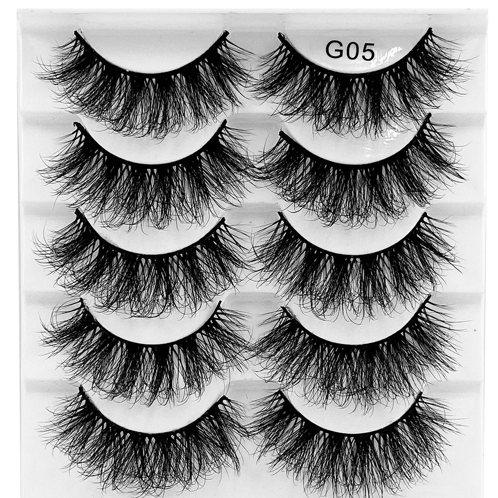 5Pairs Mink Fluffy Eyelashes Long Lasting Wispy Natural Lashes