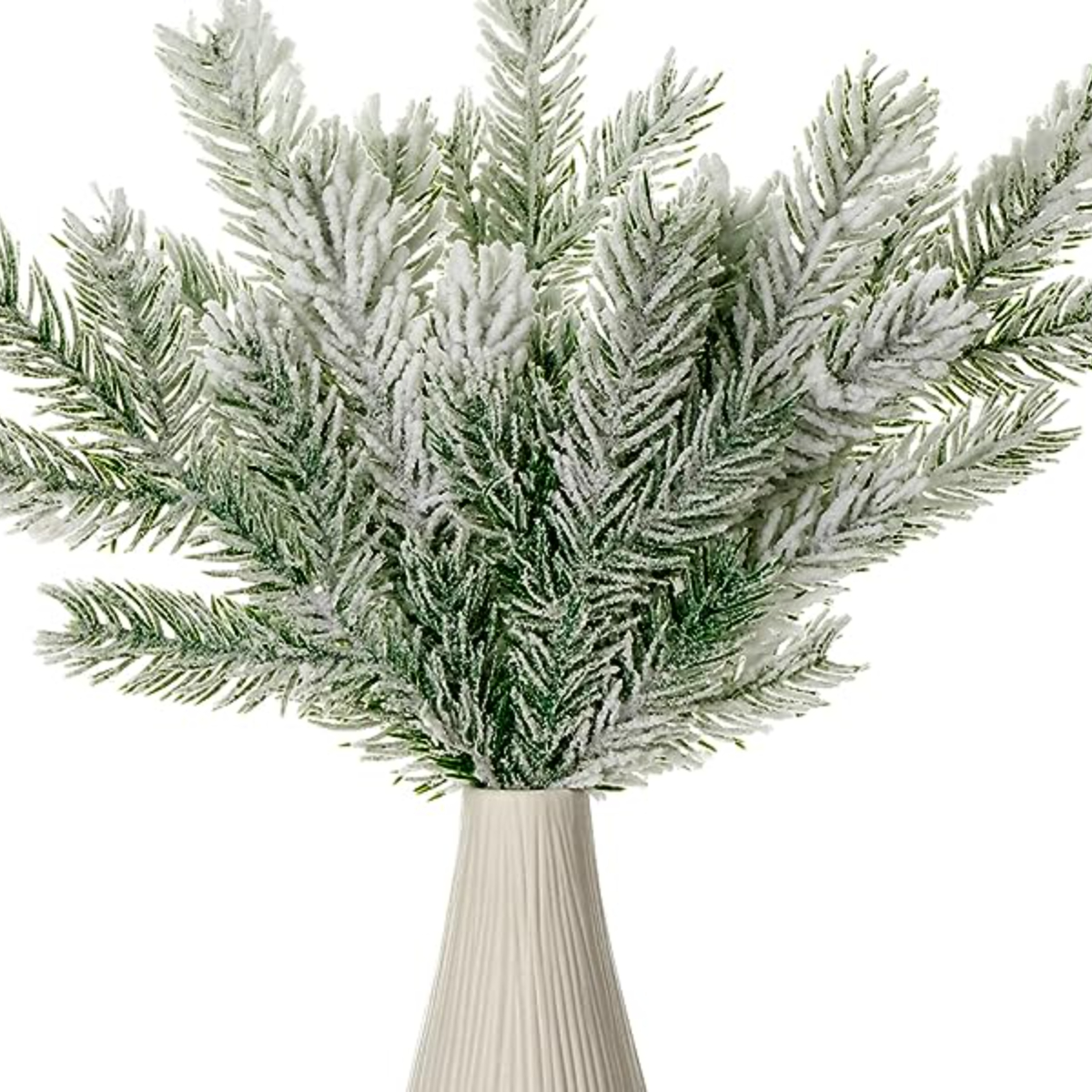 Hotop 60 Pcs Snowy Pine Tree Picks Artificial Pine Needles Branches Winter  Fake Flocked Pine Branches Christmas Greenery Sprays for Crafts Wreath