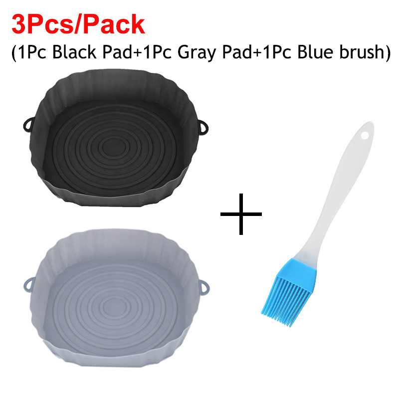 3pcs, Blue Air Fryer Silicone Baking Pan Silicone Pan Silicone Liner Silicone  Baking Pan