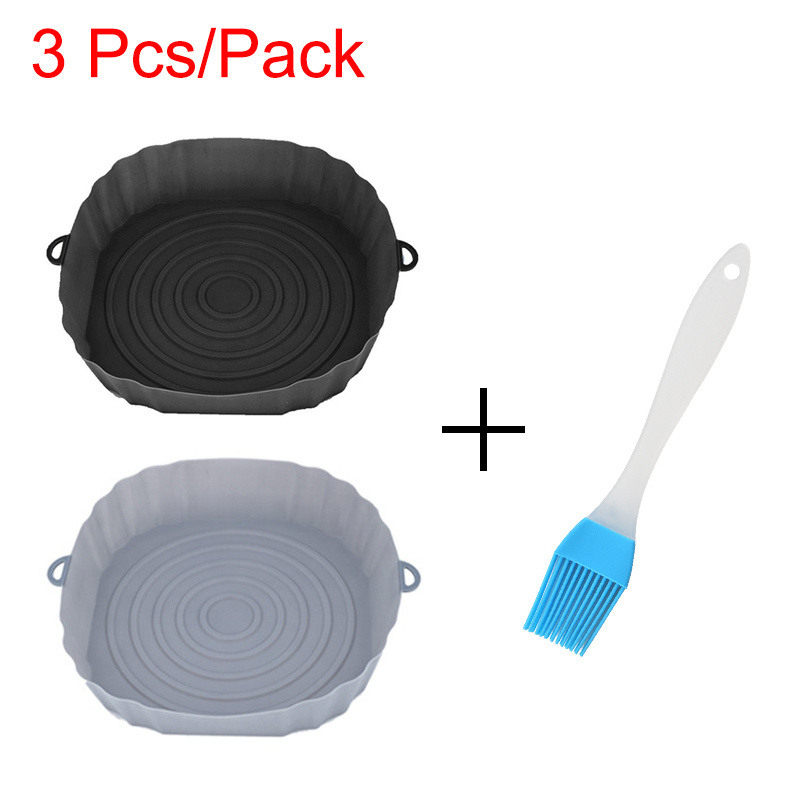 Silicone Air Fryer Liners With Oil Brush Air Fryer Silicone - Temu
