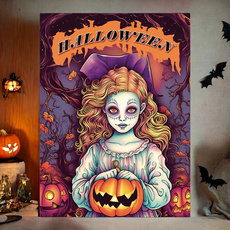 Sketch Book: Halloween Gifts for School Girls: Happy Halloween Witch Spell  and Bats Orange: Large Sketchbook: Perfect Gift For Crea (Paperback)