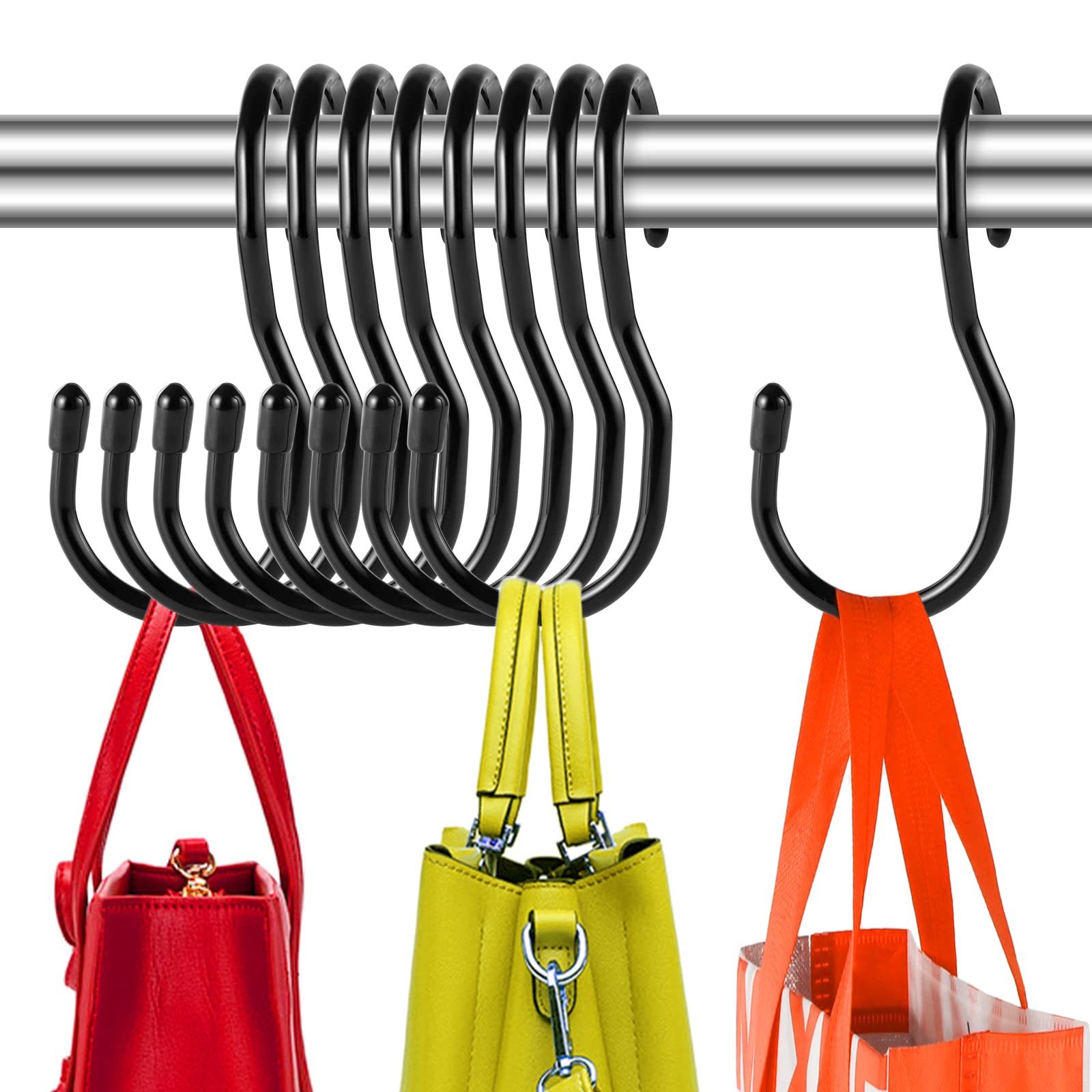 18 PCS Purse Hangers for Closet, Heavy Duty Twisted Metal Hooks Hang Purses  in Closet, Handbag Storage Organizer Closet Hooks for Hanging Purses,  Scarves, Belts, Hats 