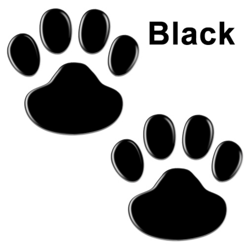 Paw print animal track sticker, black and white - Paw Prints - Sticker