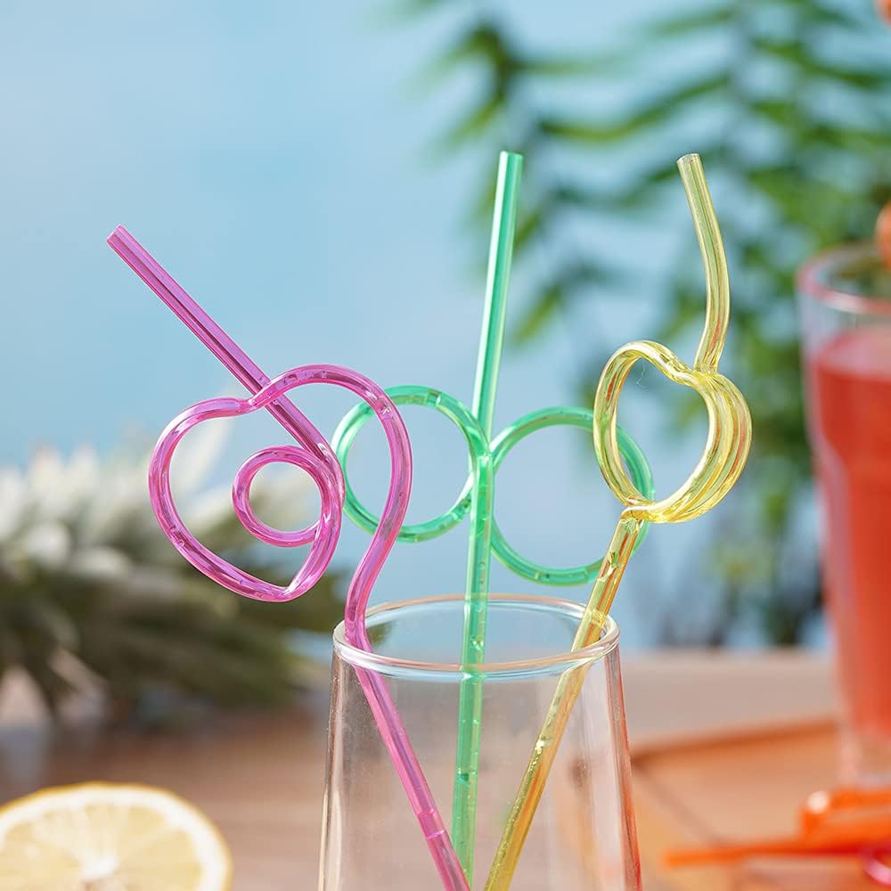 Teal Crazy GLASS STRAW Reusable Straws Bendy Straws Crazy Straws