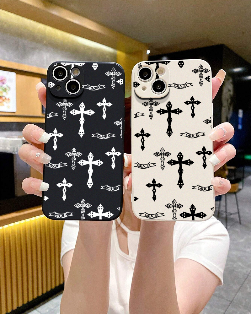 Cross Design Protective Mobile Phone Case For Iphone 14 13 12 11 Xs Xr X 7  Mini Plus Pro Max - Temu