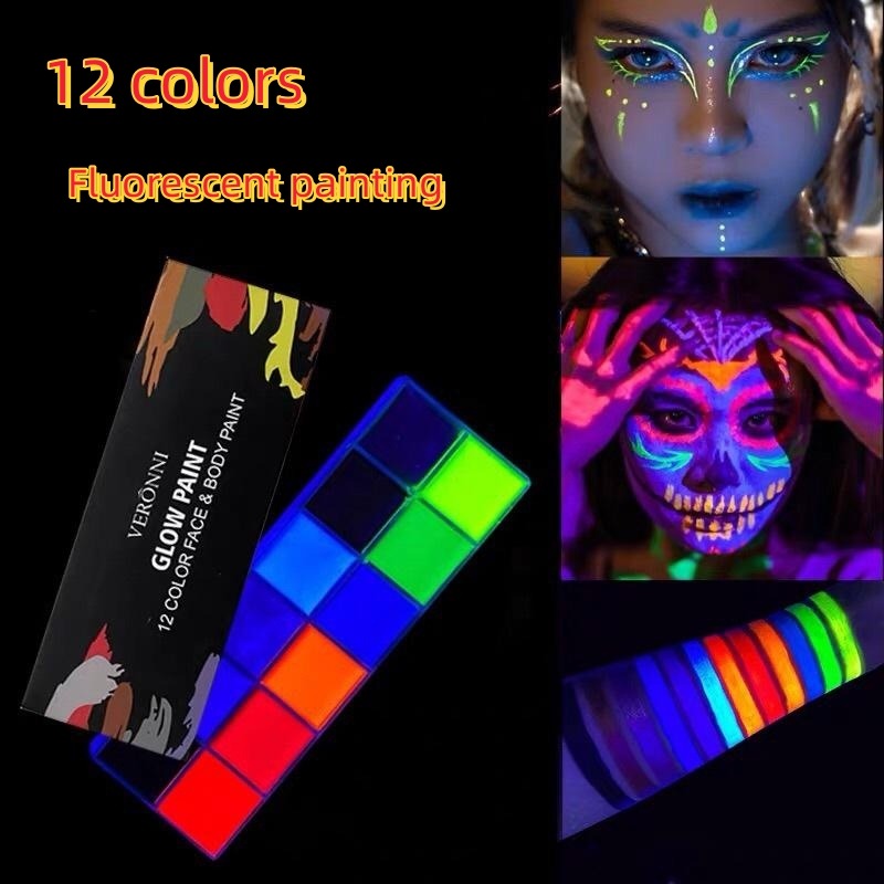 Neon Face Body Paint Uv Glow In Dark Face Paints Blacklight Glow Face  Painting Kit Makeup Palette 8 Colors Fluorescent Water Based Face Body  Paint Set For Party Festival Halloween Cosplay Carnival 