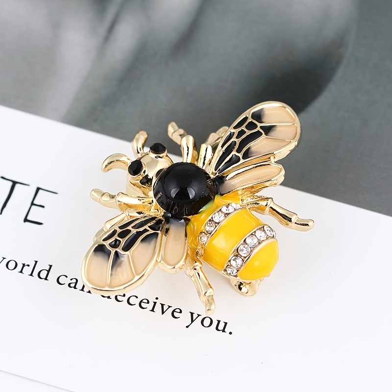 Bee Alloy Brooch Insect Rhinestone Brooches For Men Pins - Temu