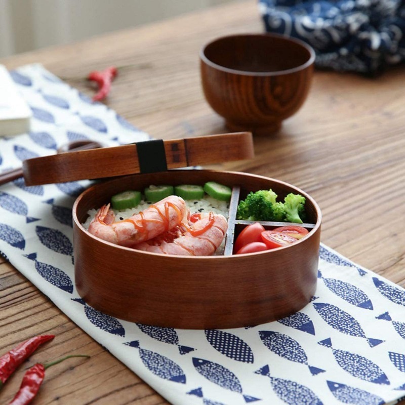 1pc Wooden Lunch Box Japanese Bento Box Food Container Small Fruit Sushi  Food Container School Lunchbox For Travel Picnic Tableware Back To School  Sup