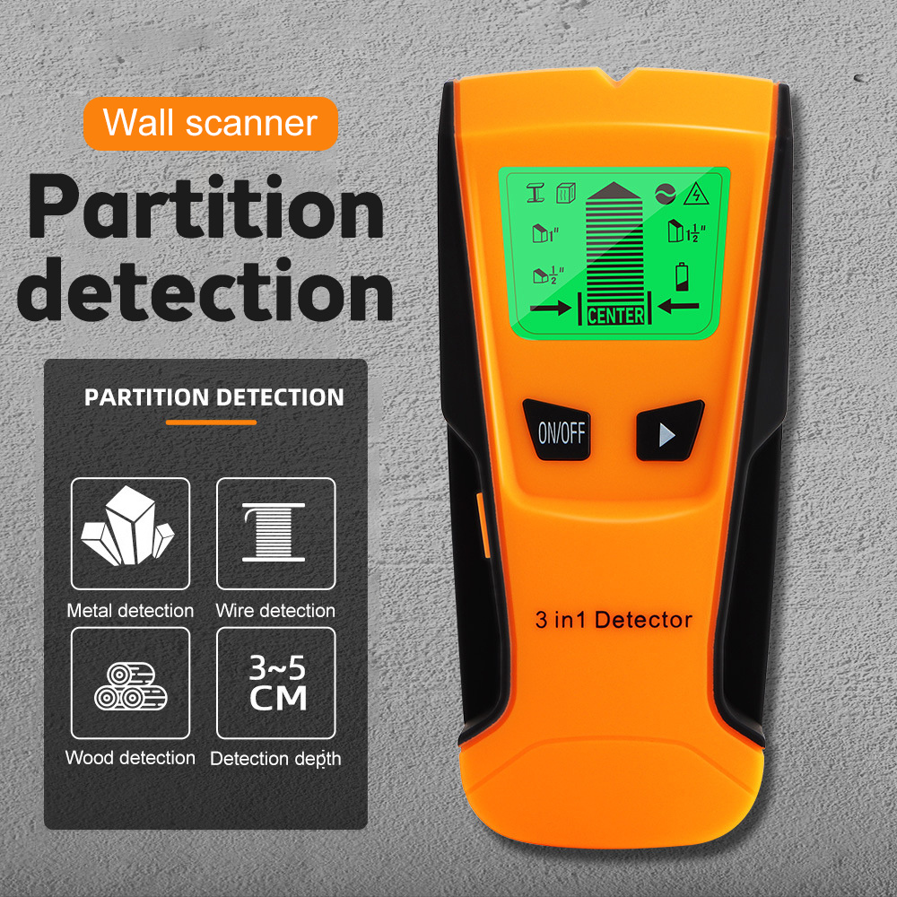 5 in 1 Digital Stud Finder Wood Metal Pipe Wire Wall Sensor Scanner LCD  Detector