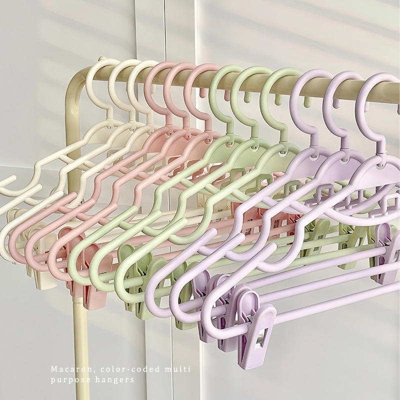 5pcs Pink Baby Clothes Hangers Home Plastic Drying Rack Thick Extendable  Multifunctional Rotatable Windproof Child Kids Garment Hanger