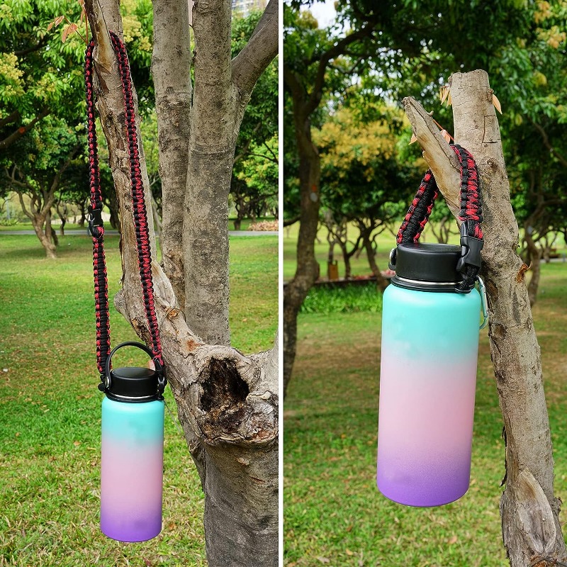 Sports Water Bottle Holder Braided Paracord Shoulder Strap - Temu