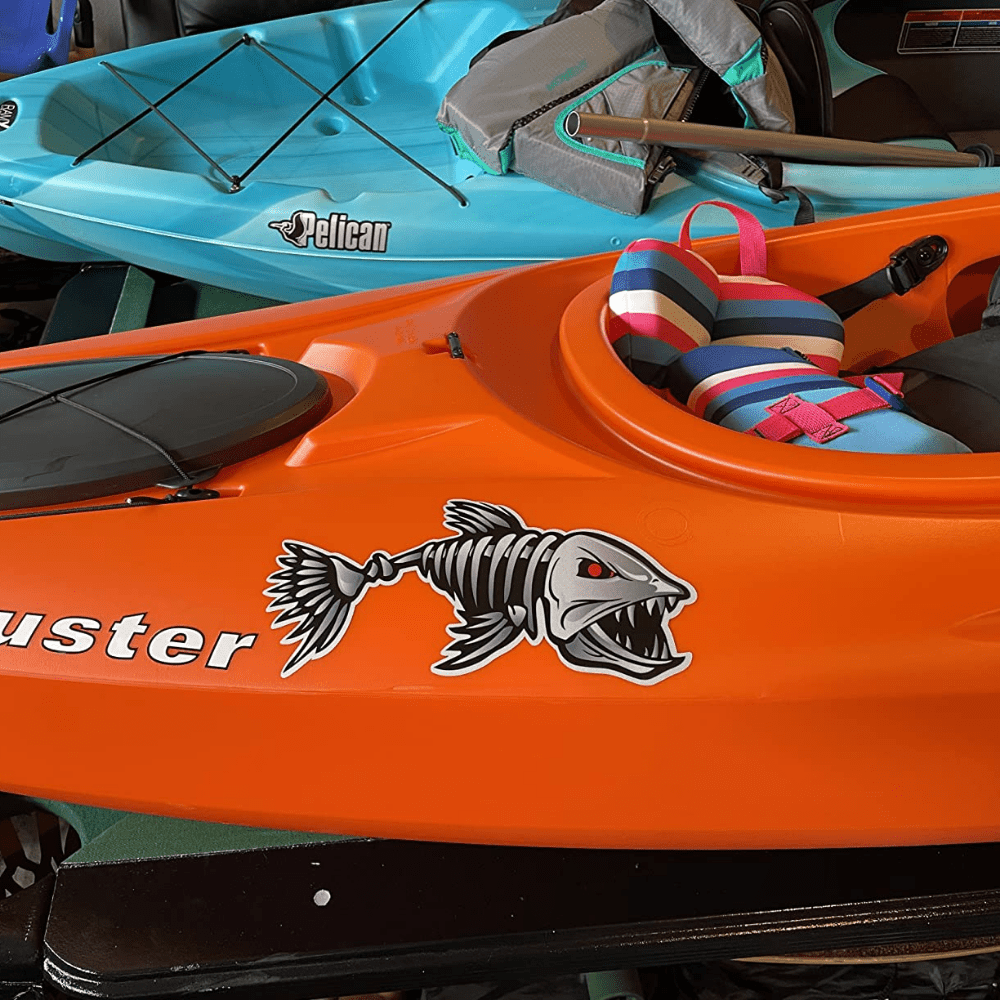 2pcs 10x5 Inch Fish Skeleton Decals Sticker Vinyl Auto Decal Sticker, For  Kayak Fishing Car Boat Truck