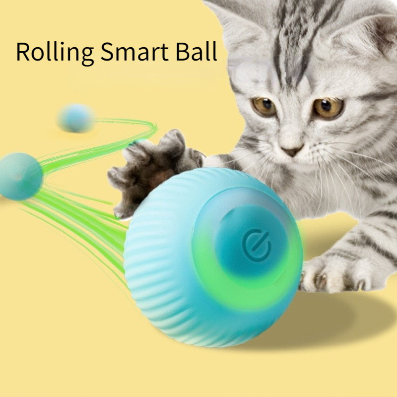 Small Motorized Rolling Chaser Ball Toy for Dog, Cat, Pets 