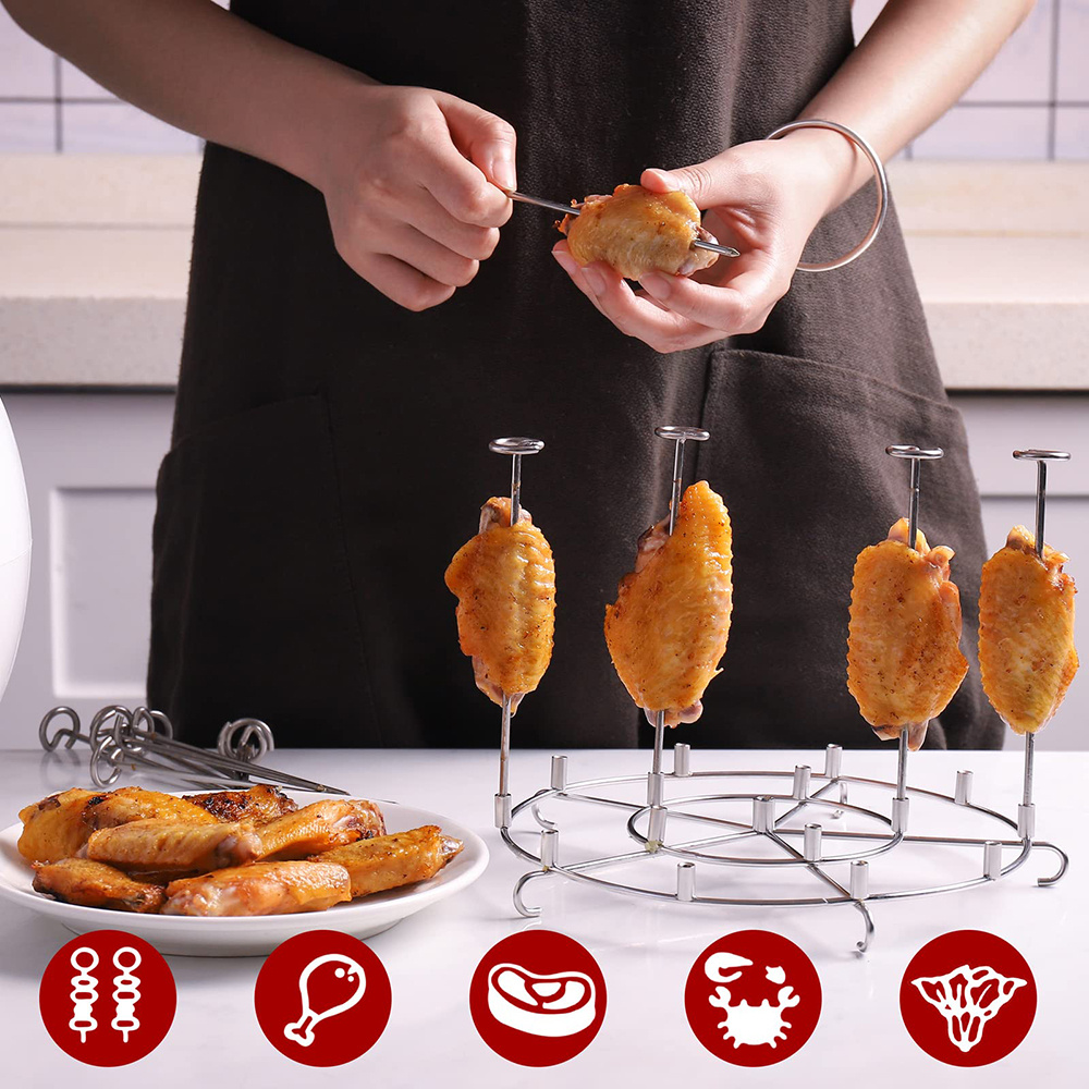 Air Fryer Grills Dehydration Racks Barbecue Skewer Stand Convient