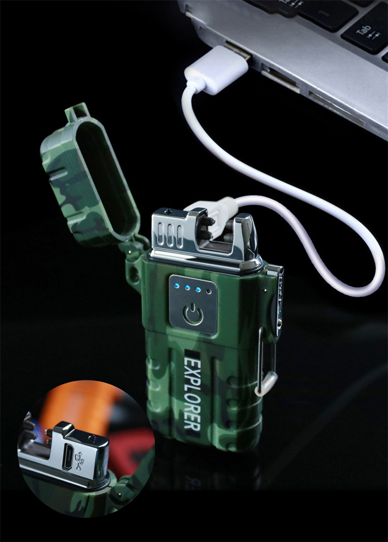 Waterproof Usb Electronic Lighter Rechargeable Plasma Arc Lighter With ...