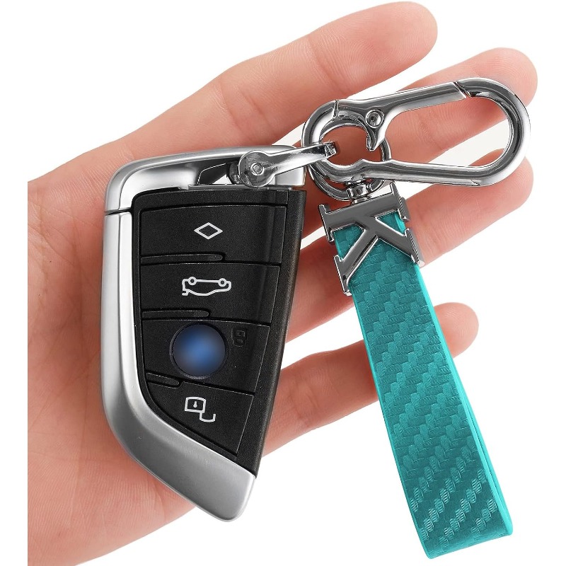Carbon Fiber Style Car Keychain Microfiber Leather Keychain Unisex