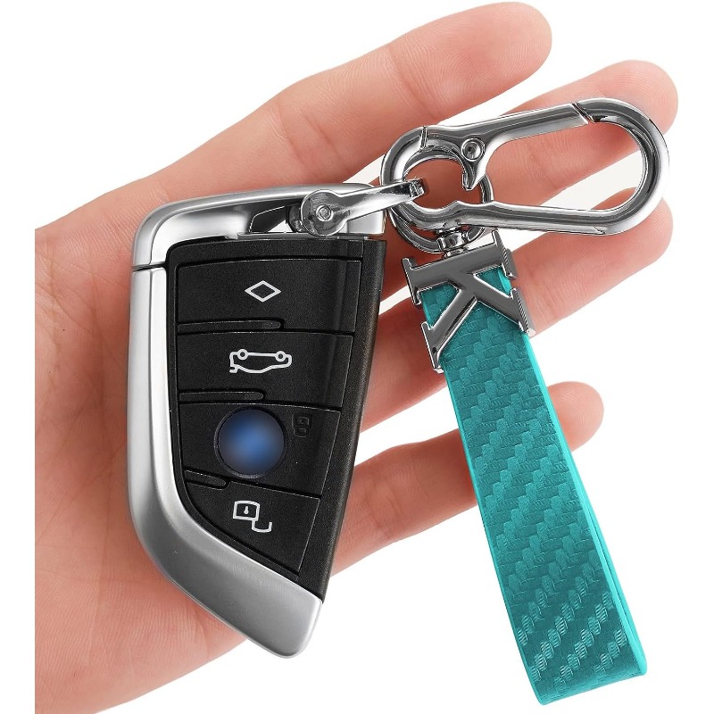 Carbon Fiber Style Car Keychain Microfiber Leather Keychain, Unisex  Keychain, 360° Rotation, Anti-lost D-ring, Green - Temu