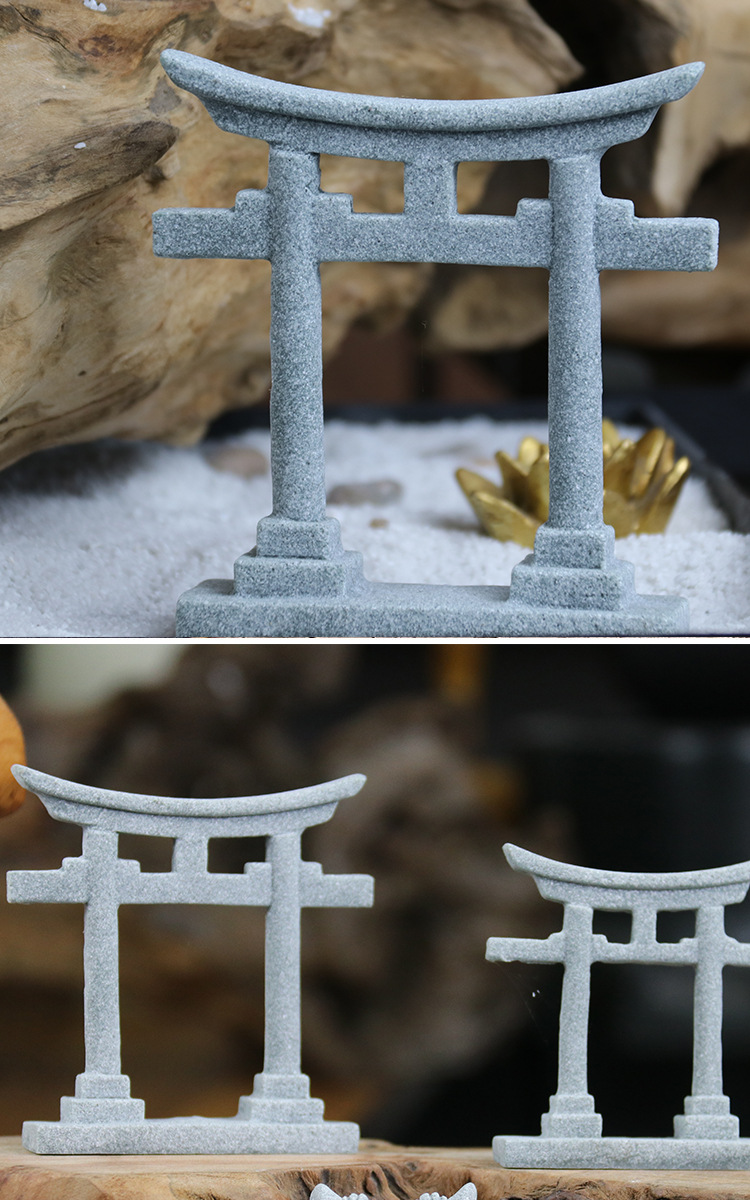 Torii Gate Japanese Aquarium Decor Miniature Ornament Tank Garden Shrine  Shinto Landscape Sandstone Micro Decoration Simulation - Pet Supplies - Temu