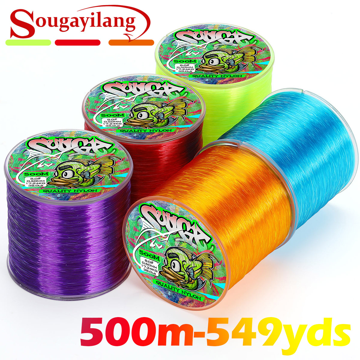 Sougayilang /540yds Nylon Fishing Line Colorful Strong Wear - Temu