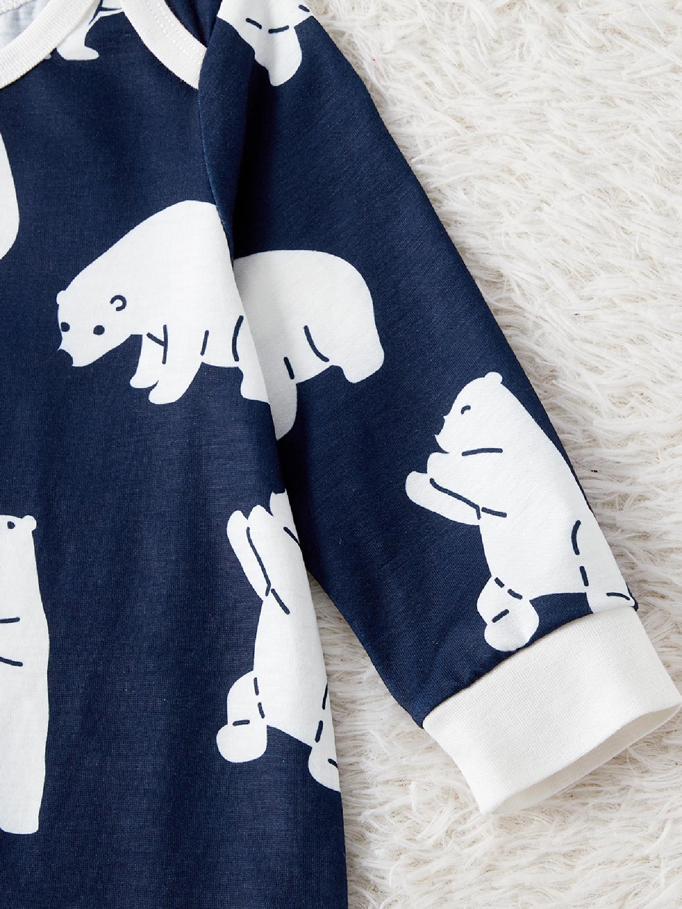 Unisex Matching Family Long Raglan Sleeve Polar Bear Snug Fit