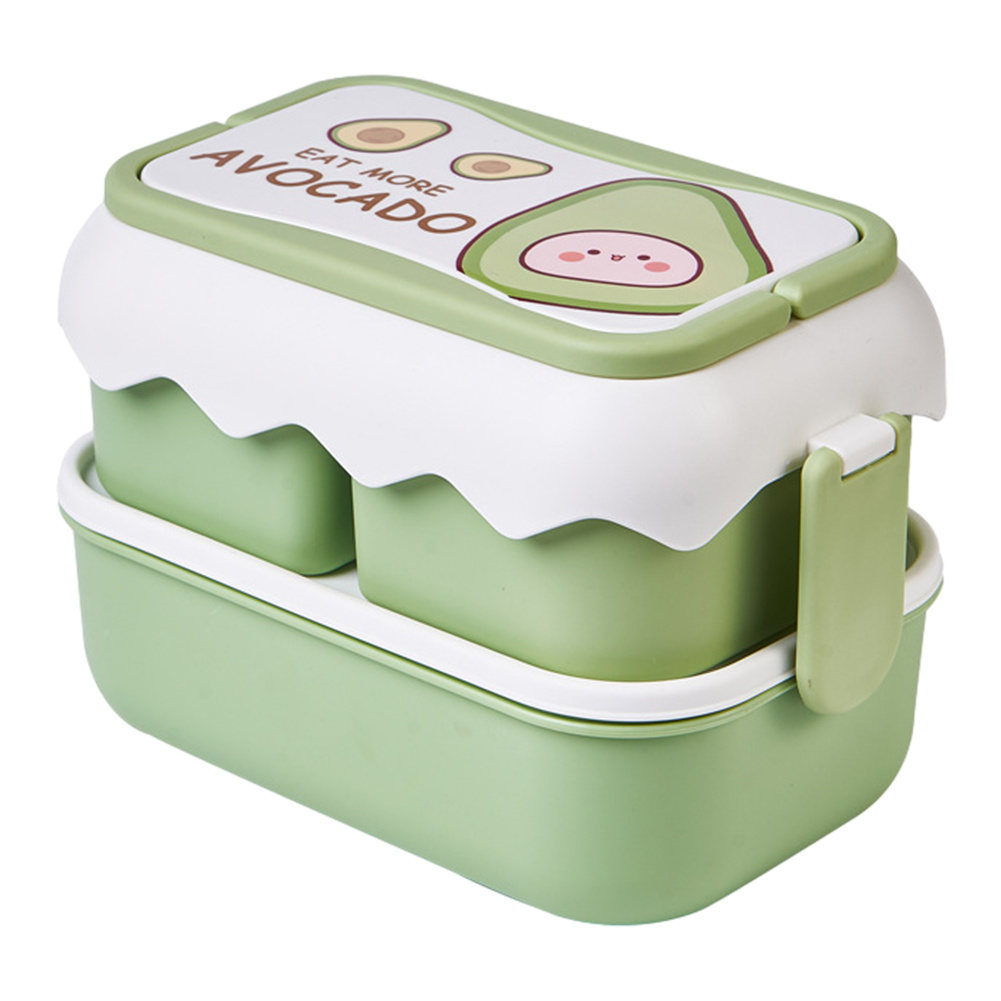 Plastic Lunch Box With Spoon Cartoon Bento Box - Temu