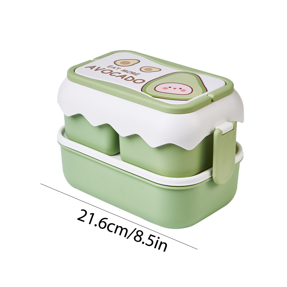Kawaii Lunch Box For Kids School Adults Office Wheat Straw Cute