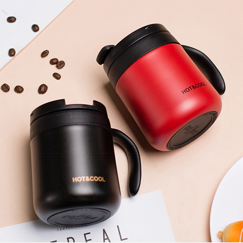 500ml Coffee Thermos Insulation Cups with Handle Portable
